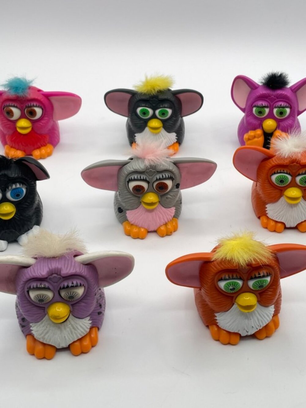 Lot of 8 McDonald’s Furby Happy Meal Collectable Figures Toys Vintage 1998